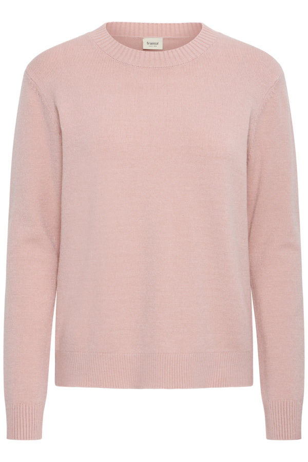 Fransa Addy Classic Round Neck Long Sleeve Knit Jumper 20618611 PE - Peachskin Pink