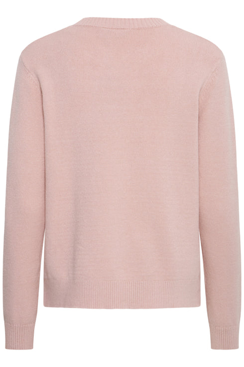 Fransa Addy Classic Round Neck Long Sleeve Knit Jumper 20618611 PE - Peachskin Pink