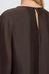 Fransa Kimmy Textured Round Neck Wide Sleeve Blouse 20618634 MOL - Mole Brown