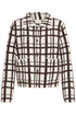 Fransa Cindy Checked Collared Button Through Cardigan 20618636 MOL - Mole Check / Brown