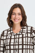 Fransa Cindy Checked Collared Button Through Cardigan 20618636 MOL - Mole Check / Brown