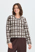 Fransa Cindy Checked Collared Button Through Cardigan 20618636 MOL - Mole Check / Brown