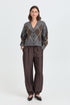 Fransa Gigi Argyle V-Neck Button Front Cardigan 20618866 GRA - Mid Grey Melange