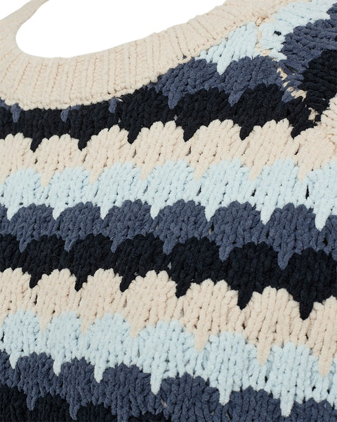 FreeQuent Nezzy Women’s Poloneck Knit – Soft Striped Pullover, Loose Fit 206304