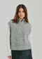 Freequent FQGRSNEMES High Neck Zip Knitted Waistcoat 206732 - Dark Grey Melange