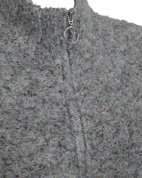Freequent FQGRSNEMES High Neck Zip Knitted Waistcoat 206732 - Dark Grey Melange