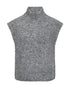 Freequent FQGRSNEMES High Neck Zip Knitted Waistcoat 206732 - Dark Grey Melange