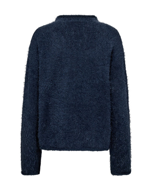 Freequent FQCAT Soft Fluffy Knit Funnel Neck Pullover 206735 MO - Moonlit Ocean