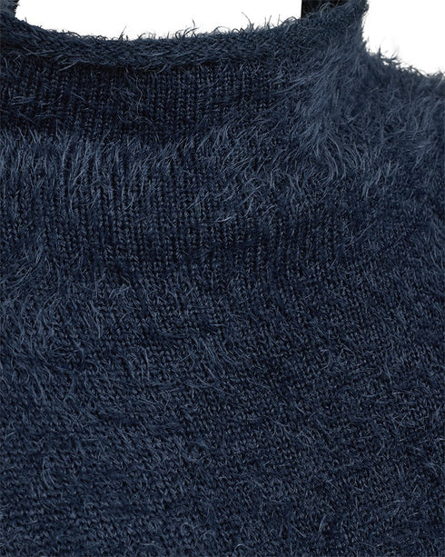 Freequent FQCAT Soft Fluffy Knit Funnel Neck Pullover 206735 MO - Moonlit Ocean