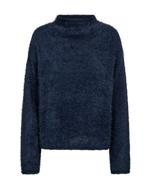 Freequent FQCAT Soft Fluffy Knit Funnel Neck Pullover 206735 MO - Moonlit Ocean