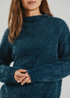 Freequent FQCAT Soft Fluffy Knit Funnel Neck Pullover 206735 MO - Moonlit Ocean