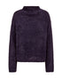 Freequent FQCAT Soft Fluffy Knit Funnel Neck Pullover 206735 NS - Nightshade