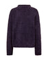Freequent FQCAT Soft Fluffy Knit Funnel Neck Pullover 206735 NS - Nightshade