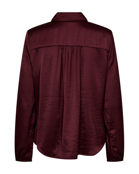 Freequent FQDove Blouse with Knotted Detail – Port Royale Bordeaux 206779