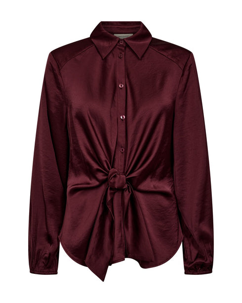Freequent FQDove Blouse with Knotted Detail – Port Royale Bordeaux 206779