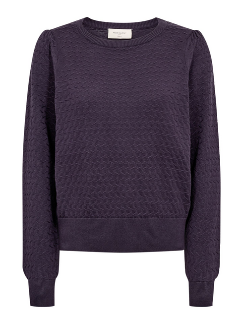 Freequent FQDODO Jacquard Print Crew Neck Knit Sweater 206794 NS - Nightshade