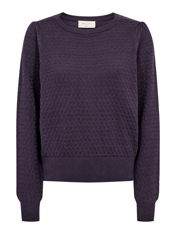 Freequent FQDODO Jacquard Print Crew Neck Knit Sweater 206794 NS - Nightshade