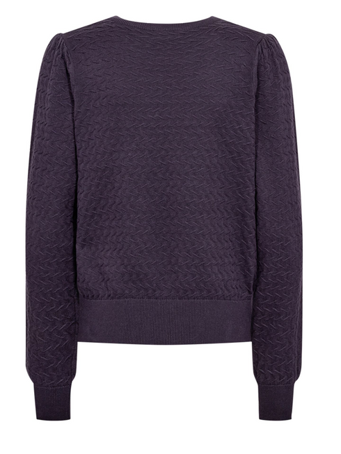 Freequent FQDODO Jacquard Print Crew Neck Knit Sweater 206794 NS - Nightshade