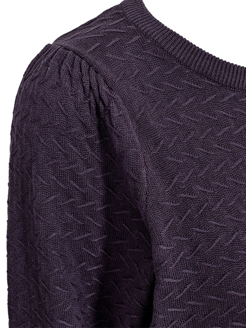 Freequent FQDODO Jacquard Print Crew Neck Knit Sweater 206794 NS - Nightshade