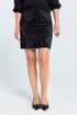 Freequent FQDOFFI Black A-Line Skirt with Sequins 207118