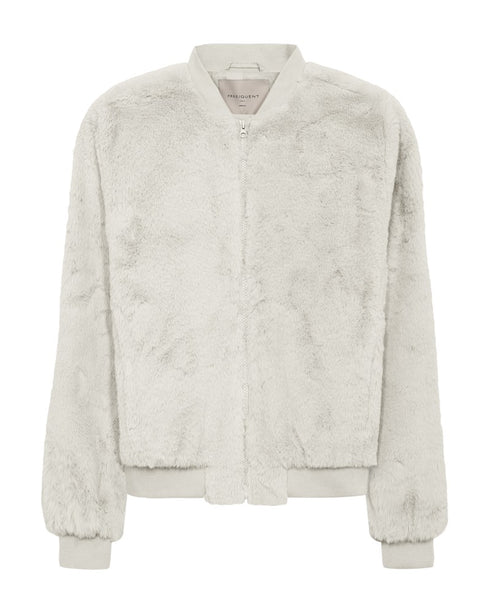 Freequent FQFONY Faux Fur Bomber Jacket - Beige 207287