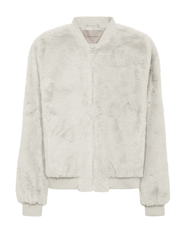Freequent FQFONY Faux Fur Bomber Jacket - Beige 207287