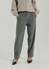 Freequent Womens Crop Barrel Leg Trousers 207645 DGMEL - Dark Grey Melange