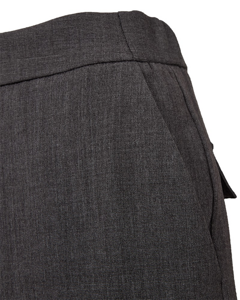 Freequent Womens Crop Barrel Leg Trousers 207645 DGMEL - Dark Grey Melange