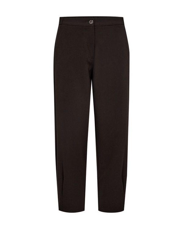Freequent Womens Crop Barrel Leg Trousers 207645 MOLE - Mole