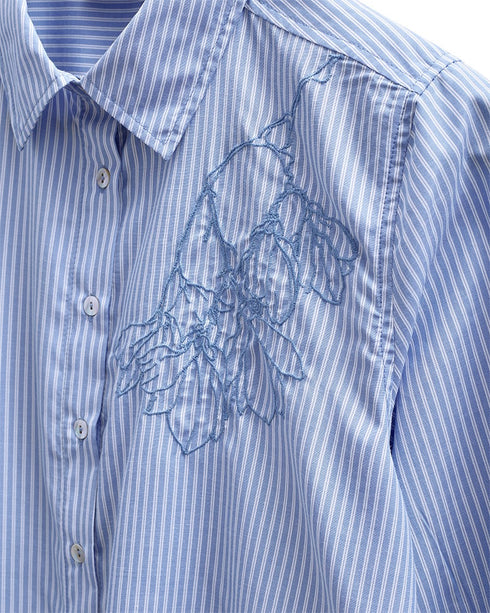 Freequent FQEVALINA Vista Blue w. Star Off White Embroidered Shirt 207661