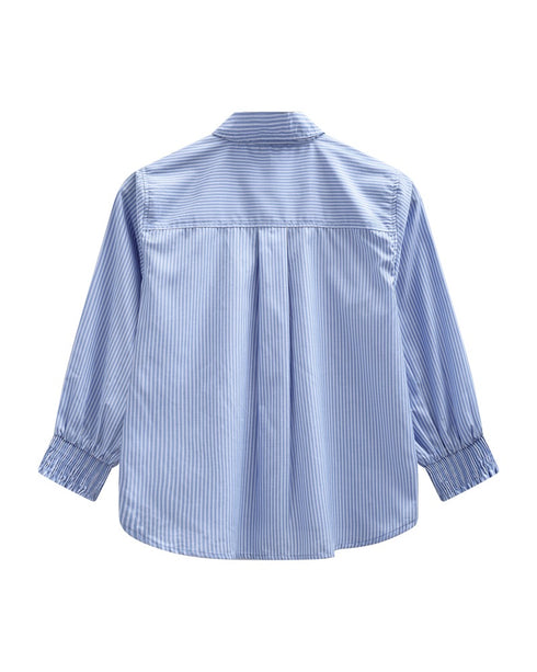 Freequent FQEVALINA Vista Blue w. Star Off White Embroidered Shirt 207661