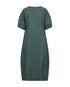 Freequent Womens Dark Forest Green Linen Blend Balloon Shape Lava Dress 207888