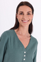 Freequent Womens Dark Forest Green Linen Blend Balloon Shape Lava Dress 207888