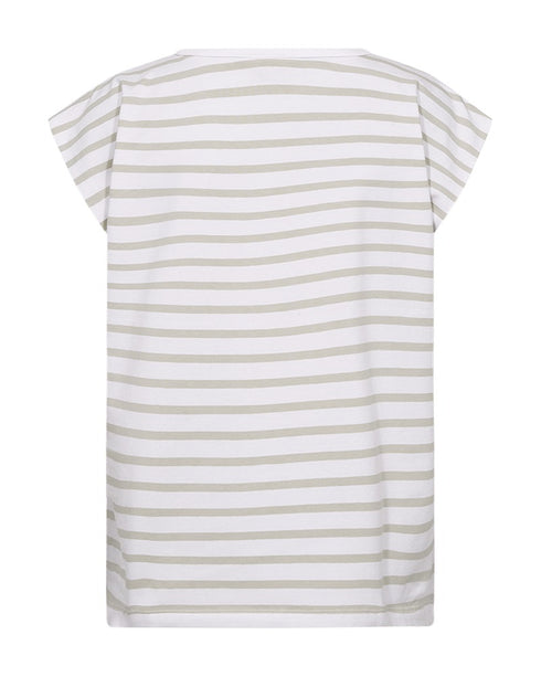 Freequent FQFENJAL Striped Organic Cotton T-Shirt Brilliant White Moonbeam 208015