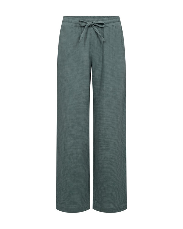 Freequent LAVA Ankle Pants Dark Forest Linen Blend 124620CB
