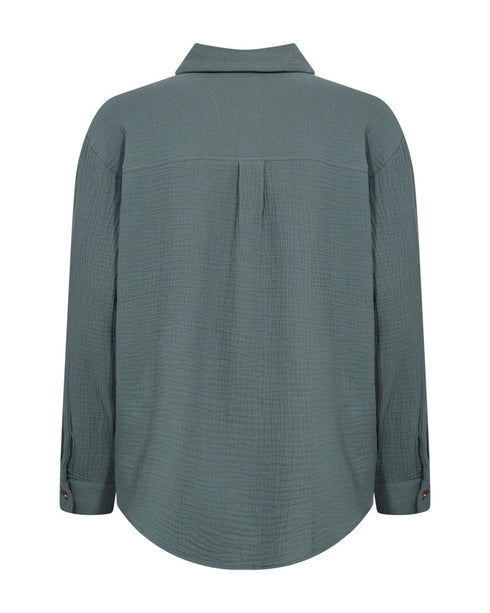 Freequent MINGO 208152 Long Sleeve Lightweight 100% Cotton Shirt in Dark Forest Green