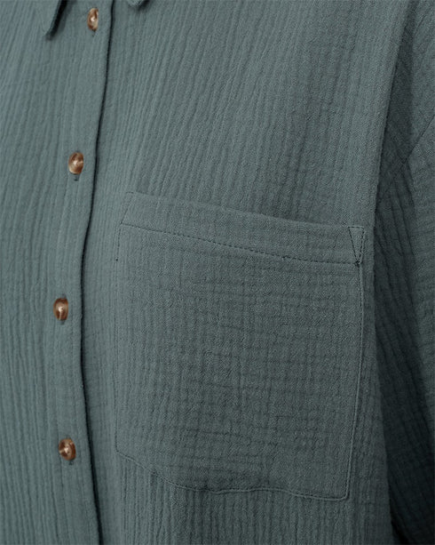 Freequent MINGO 208152 Long Sleeve Lightweight 100% Cotton Shirt in Dark Forest Green
