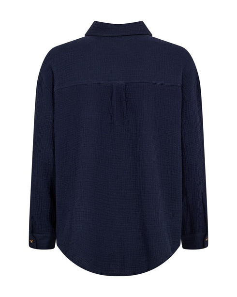 Freequent MINGO 208152 Long Sleeve Lightweight 100% Cotton Shirt in Navy Blazer