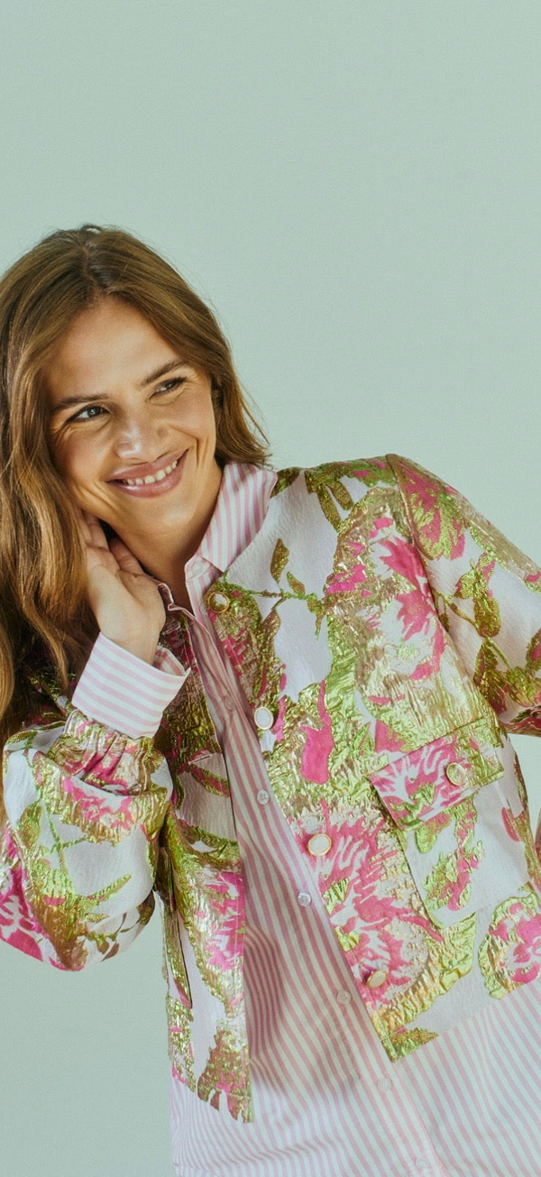 Freequent FQFAY 208169 Floral Jacket in Sweet Lilac with Gold