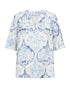 Freequent VESPA Blouse Chambray Blue and Star Off-White V-Neck 207904