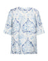 Freequent VESPA Blouse Chambray Blue and Star Off-White V-Neck 207904