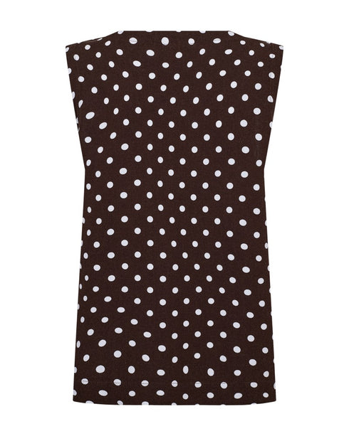 FREEQUENT FQLAVISCO Coffee Bean Polka Dot Sleeveless Top — Relaxed Fit | 208200