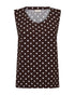 FREEQUENT FQLAVISCO Coffee Bean Polka Dot Sleeveless Top — Relaxed Fit | 208200
