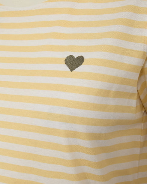 Freequent FQMIAN Star Off White / Golden Haze Organic Cotton Striped T-Shirt 208288