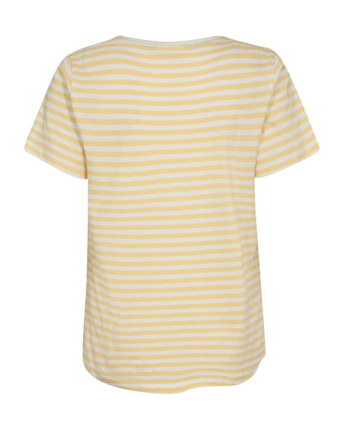 Freequent FQMIAN Star Off White / Golden Haze Organic Cotton Striped T-Shirt 208288