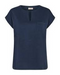 Freequent Womens Navy Blazer FQ VIVA Organic Cotton V-Detail Pocket T-Shirt 208305
