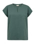 Freequent Womens Dark Forest FQ VIVA Organic Cotton V-Detail T-Shirt 208305
