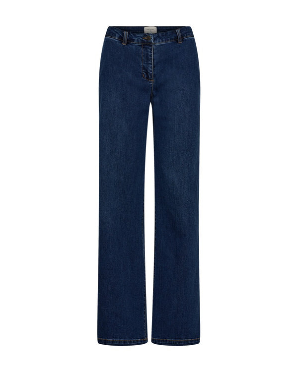 Freequent FQISADORA-PANTS Wide Leg Denim Pants 209004 Medium Blue Denim