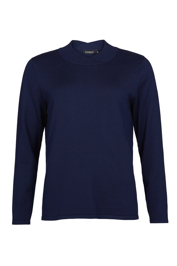 Sunday Womens Mock Neck Pullover 65936030 69 - Navy