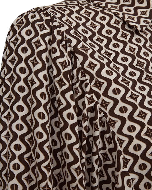 Freequent FQADNEY-SHIRT Printed Three-Quarter Sleeve Shirt 211376 Moonbeam and Mole Brown